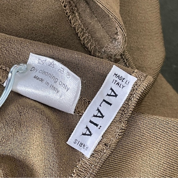 Vintage Azzedine Alaïa SS 1990 Olive Green Fitted Dress Small - Picture 7 of 9